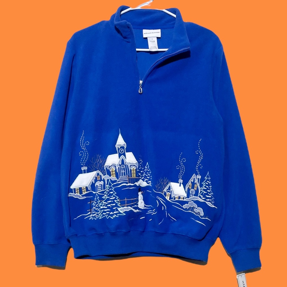 Vintage NWT Cozy Winter Town Pullover Sweatshirt